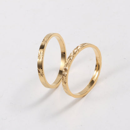 Ring Titanium steel electroplated with 18k gold Shine